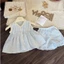 Set bộ bé gái mùa hè sát nách xếp ly họa tiết hoa nhí dễ thương, đồ bộ đùi cho bé thoáng mát mùa hè S11