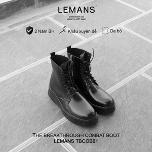 Giày Boots The Breakthrough Chunky COMBAT Lemans đen -BST độc quyền - Bảo hành chính hãng 24 tháng toàn quốc
