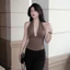 Áo Cổ Yếm Nữ BABEE Cổ V Khoét Sâu Họa Tiết Chấm Bi Xinh Xắn Hở Lưng Gợi Cảm Sang Trọng Quyến Rũ
