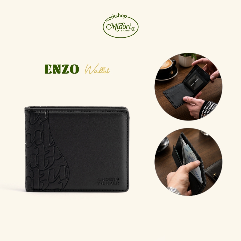 Ví Da Ngang Monogram ENZO Bóp Đựng Tiền Thẻ Nhiều Ngăn Cầm Tay Nam Nữ | MI MIDORI