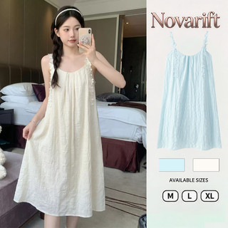 Nova-Đầm ngủ nữ họa tiết hoa, dây đeo,  kiểu áo hai dây, rộng rãi, có đệm ngực.
