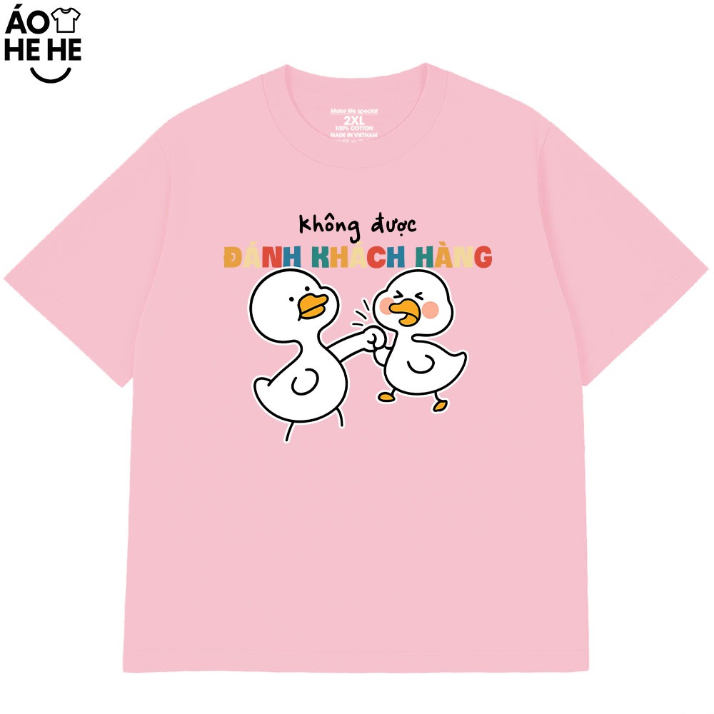 Áo Thun Hài Hước Không Được Đánh Khách Hàng Câu Nói Text Vui Nghề Nghiệp Công Việc Form Rộng Cotton 250gsm
