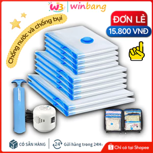COMBO 10 Túi Hút Chân Không đựng quần áo chăn gối trong suốt tiện lợi và tái sử dụng được