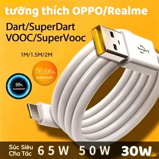 Tương thích với cáp sạc nhanh OPPO 65W SuperVOOC Type-C, tương thích với các dòng máy Reno 8, 9, 10, 11, 12, Find X8 X7