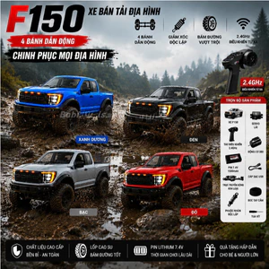Xe RC địa hình F150 1:12 động cơ 380 giảm xóc độc lập chống nước xe offroad 4WD chơi mọi địa hình