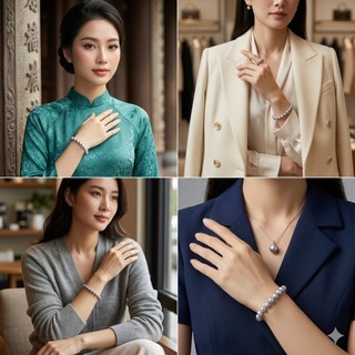 [N1158] Vòng Tay Ngọc Trai Đá Nhân Tạo Nhiều Màu, Sang Trọng Thanh Lịch Phù Hợp Cho Nữ - DAISYN