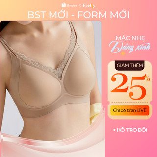 Áo Ngực Định Hình 𝐅𝐞𝐞𝐥𝐬𝐲 Thấm Hút Mồ Hôi, Không Gọng, Lót Mỏng, Bản To, Êm Ái Amy07