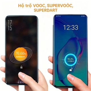 Tương thích OPPO Realme Cáp sạc USB Type C 6A Sạc nhanh VOOC SuperVOOC SuperDart 65W Cho Find X8 Reno13 12 12 11 10 Ace5