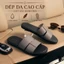 Dép da nam cao cấp CORVIN SOLID quai ngang đơn, đế cao su bền bỉ, chống trơn trượt, chống hôi chân