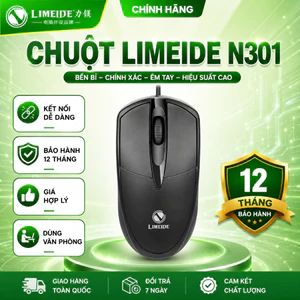 Chuột Có Dây LIMEIDE N301 USB 1600DPI Chuột Văn Phòng Laptop Giá Rẻ Bảo Hành 12 Tháng