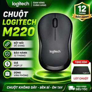 Chuột Không Dây Logitech M220 Silent Giảm Ồn 90% Pin Bền Chuột Văn Phòng Giá Tốt