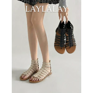Laylalay.n - [Sẵn size] Giày sandal nữ chiến binh phối dây ngang - nội địa trung, giày sandal thổ cẩm - LAL92