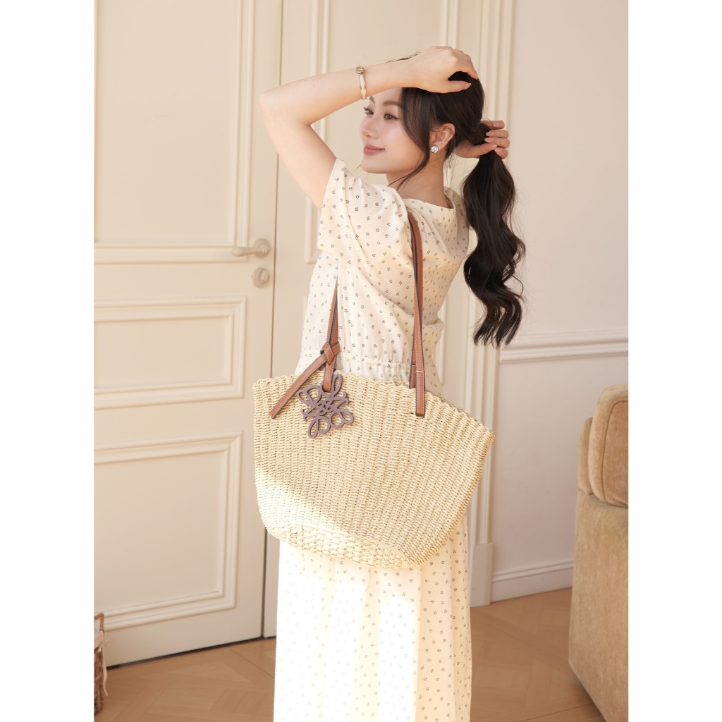 Váy Bầu, Đầm Bầu LITI DRESS Chất Đũi In Hoa Mềm Mát, Dáng Babydoll 3 Tầng Xinh Xắn - L'amme