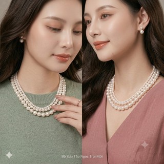 [ DAISYN ] N756 dây chuyền ngọc trai nhân tạo dây hạt 4li-8li-10li ngọc trai nhân tạo xinh