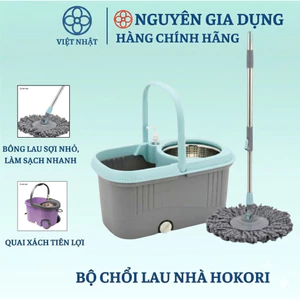 Bộ chổi lau nhà có kèm thùng (tặng kèm 1 bông lau) dễ dàng di chuyển