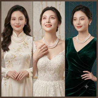 [ DAISYN ] N756 dây chuyền ngọc trai nhân tạo dây hạt 4li-8li-10li ngọc trai nhân tạo xinh