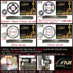 Sên nhông dĩa chính hãng FKM - sên 10ly dày 2ly (Mong ACE ủng hộ shop)