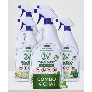 [KHÔNG MÙI] Bình Xịt Diệt Muỗi, Kiến, Gián, Ve Rận Chó Mèo Sinh Học Thảo Dược TV 500ml – Hiệu Quả Nhanh