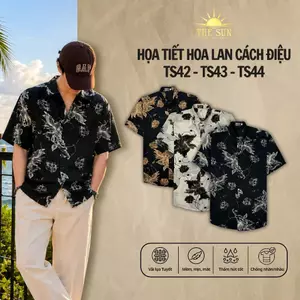 Áo Sơ Mi Lụa Họa Tiết Hoa Lan Cách Điệu, Cuban Shirt Chất Lụa Tuyết Mềm Mịn, Thấm Hút Tốt, Chống Nhăn - Size 50-100kg