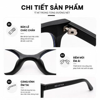 [Hỏa Tốc] Gọng Kính Cận Vuông Nam Nữ Eye Plus 2505 Nhựa TR90 Siêu Nhẹ Dẻo Bền Thời Trang Unisex