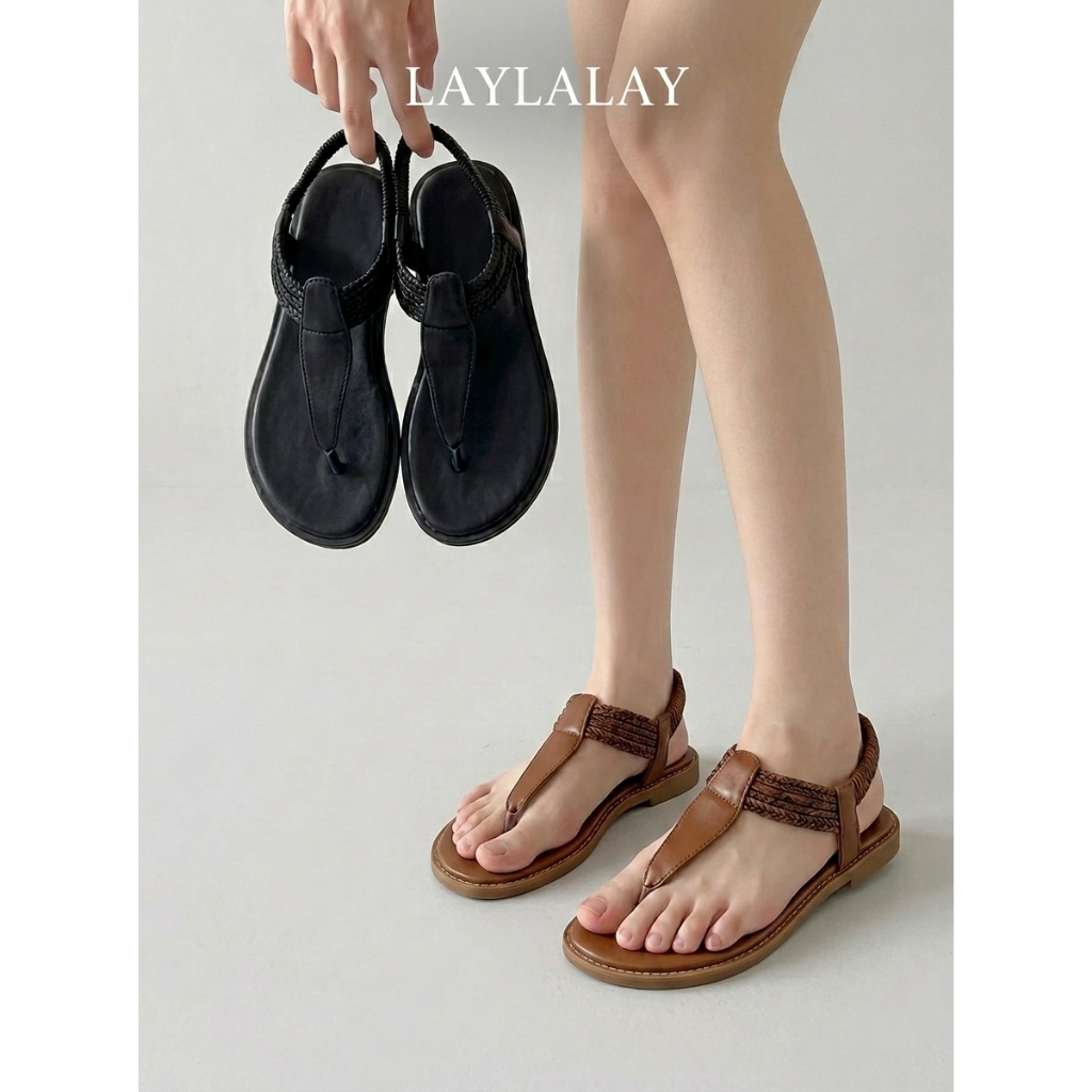 [Chính hãng]Giày sandal chiến binh nữ boho XIANGLV basic sang trọng đế bệt, sandal nữ xỏ ngón, giày dây LAL09- Laylalay.