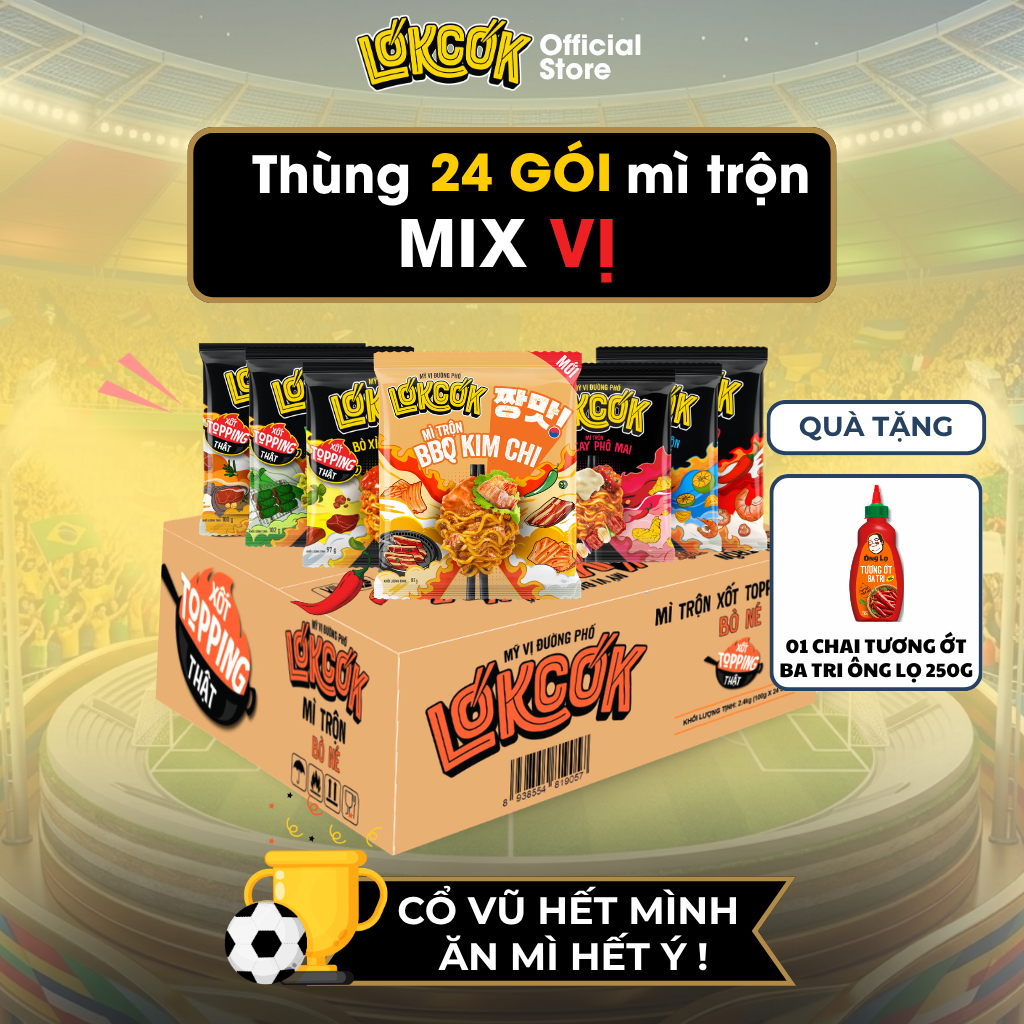 [Chính Hãng] Thùng 24 Gói Mì Trộn MIX ĐỦ VỊ LOKCOK - Thùng 24 Gói