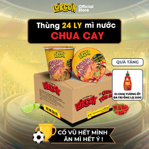 Thùng 24 Ly Mì Nước Chua Cay Tôm Nhảy LOKCOK Thùng 24 Ly x 68G - HSD còn 3 tháng