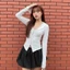 Áo Thun Nữ BABEE Tay Dài Loe Cổ V Phối Ren Gợi Cảm Đính Nơ Xinh Xắn Dễ Thương Cá Tính