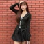 Áo Thun Nữ BABEE Tay Dài Loe Cổ V Phối Ren Gợi Cảm Đính Nơ Xinh Xắn Dễ Thương Cá Tính