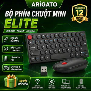 Bộ Bàn Phím Chuột Không Dây Mini ELITE – Combo Phím Chuột Wireless 2.4G Nhỏ Gọn, Kết Nối USB Cho Laptop PC Smart TV