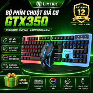 Bộ Bàn Phím Chuột LIMEIDE GTX350 Có Dây – Thiết Kế Gaming Đẹp, Gõ Êm, Chuột Nhạy, Giá Rẻ Cho Máy Tính PC Laptop