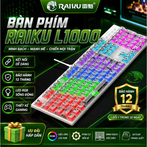 Bàn Phím Cơ RAIKU L1000 LED RGB – Bàn Phím Gaming 104 Phím, Switch Cơ Nhạy, Chơi Game Cực Đã, Giá Tốt