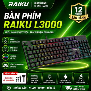 Bàn Phím Cơ RAIKU L3000 Gaming LED RGB – Switch Nhạy, Gõ Êm, Thiết Kế Cá Tính, Phù Hợp Game Thủ & Văn Phòng