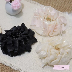 Kẹp Tóc Càng Cua Phồng Bồng Bềnh Đính Hoa Nhỏ - Phụ Kiện Tóc Kẹp Búi Nửa Đầu Đi Tiệc Tiểu Thư Cao Cấp