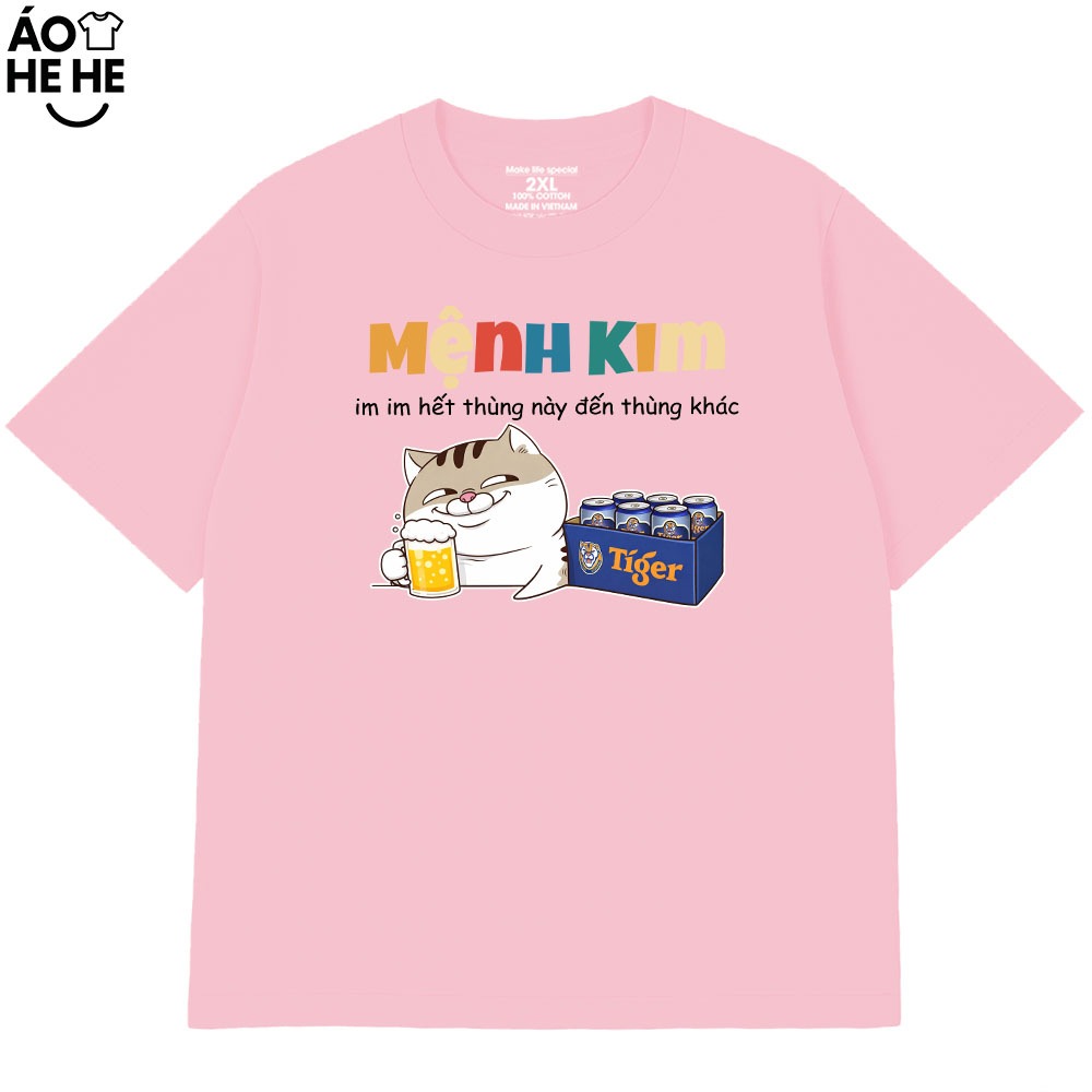 Áo Thun Ăn Nhậu Mệnh Kim Im Im Thùng Này Đến Thùng Khác Câu Nói Text Dân Nhậu Form Rộng Cotton 230gsm