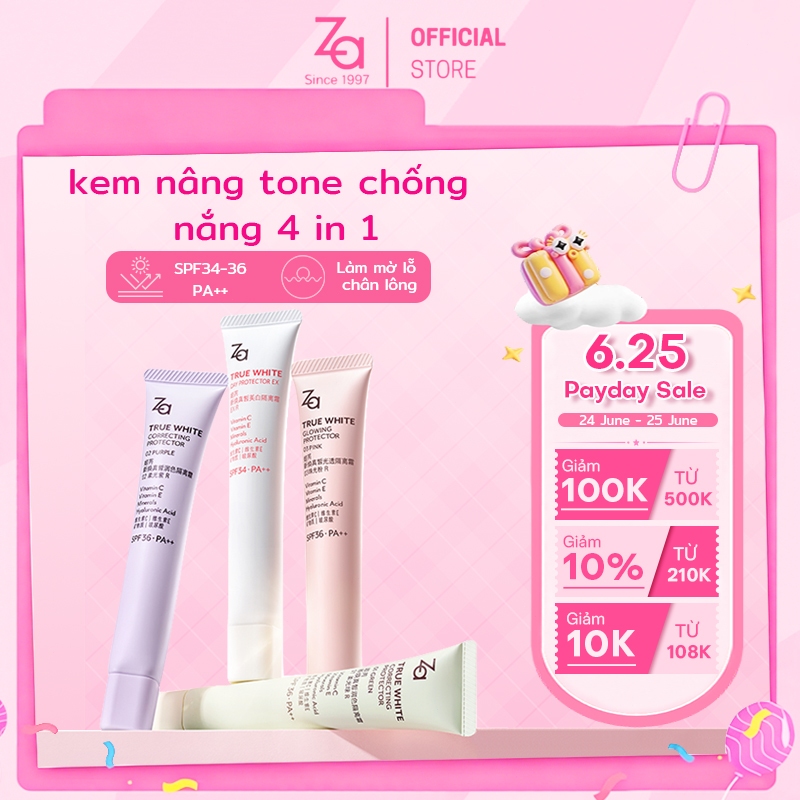 Za Kem Lót kem Chống nắng Nâng Tone Kiềm Dầu Dưỡng Da All In One 35g