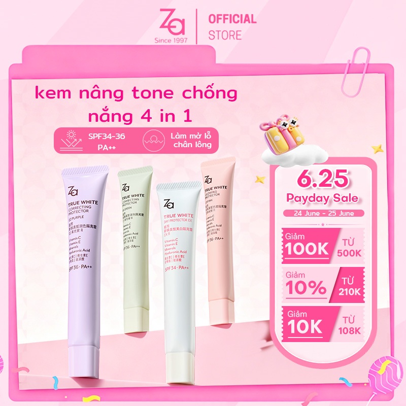 Za All-in-One Kem Lót & Chống Nắng Nâng Tone Kiềm Dầu 35g Dưỡng Da Che Khuyết Điểm Bảo Vệ Da