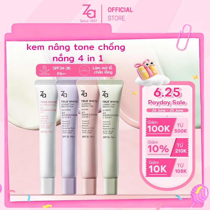 Za Kem Lót & Chống Nắng All-in-One 35g – Nâng Tone Kiềm Dầu Dưỡng Da Che Khuyết Điểm