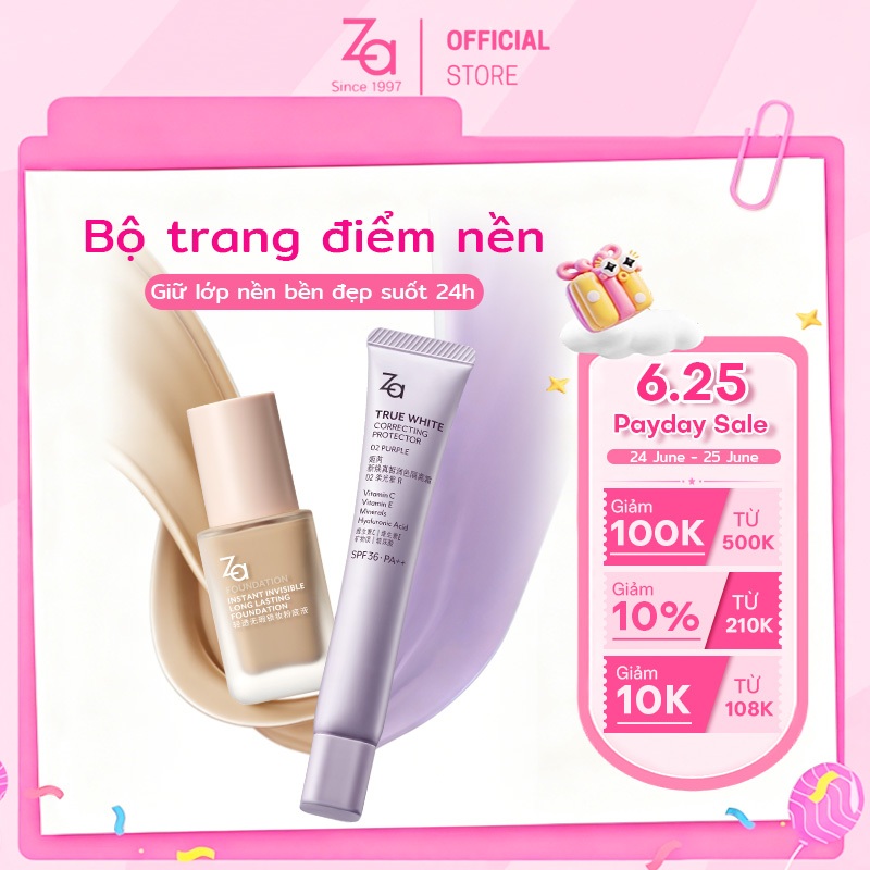 Bộ Trang Điểm Cho Lớp Nền Thông Thoáng Lâu Trôi Za