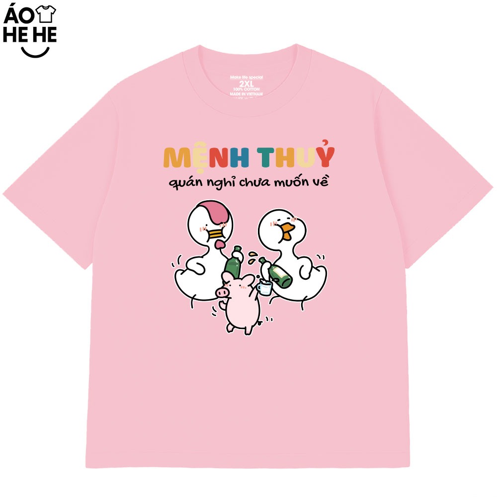 Áo Thun Ăn Nhậu Hài Hước Mệnh Thủy Quán Nghỉ Chưa Muốn Về Câu Nói Text Dân Nhậu Form Rộng Cotton 230gsm