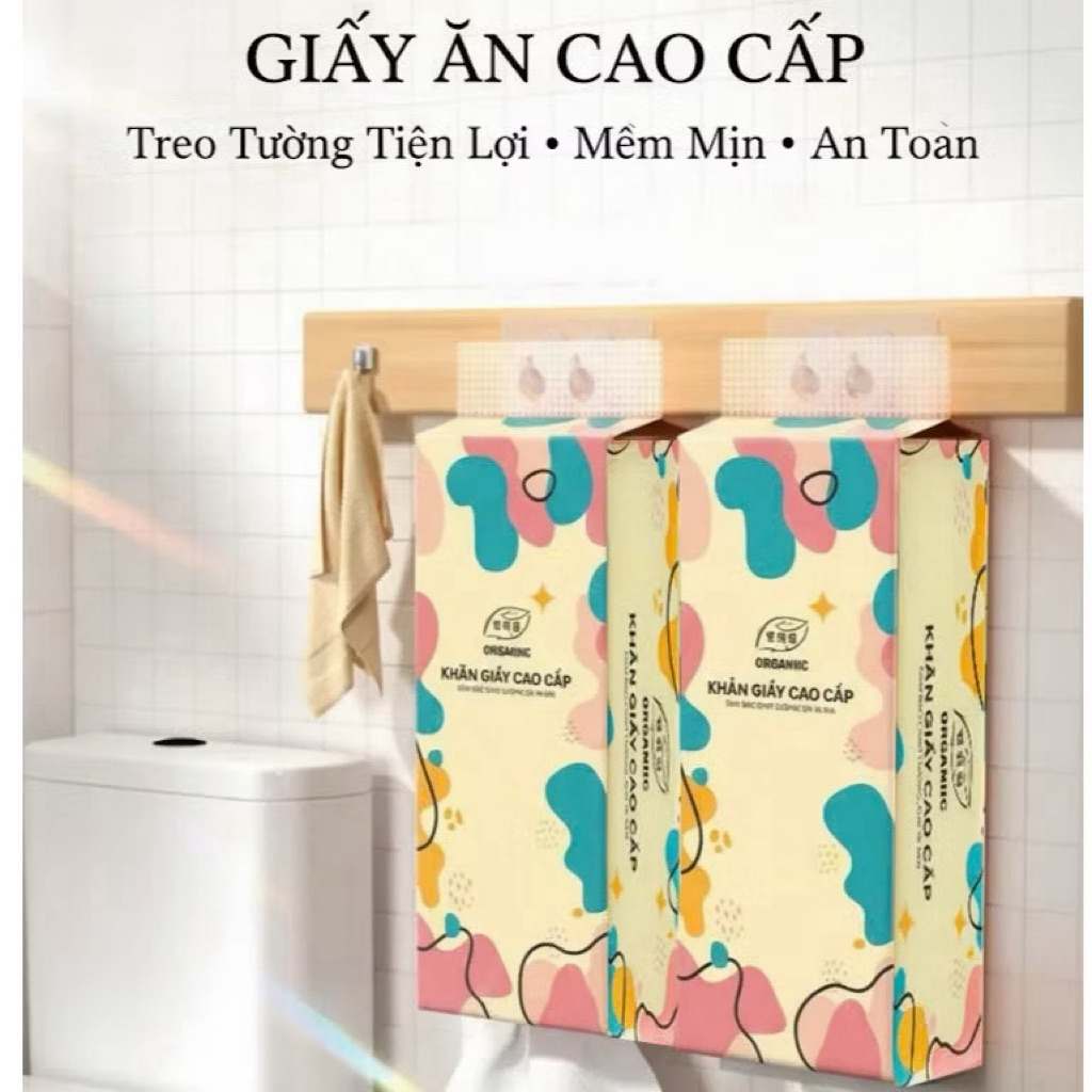 Thùng 10 Bịch Giấy Vệ Sinh Treo Tường Đa Sắc  làm từ bột gỗ nguyên chất, giấy tờ 4 lớp, dai mịn