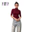Áo thun body nữ cổ lọ tay lửng cổ cao 6cm dáng dài co giãn POMTOP chất vải Borip Cotton mềm mịn TD19