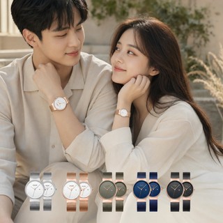 Đồng Hồ Cặp JS-009 Julius Hàn Quốc Dây Thép 5 màu