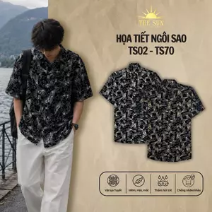 Áo Sơ Mi Lụa Họa Tiết Ngôi Sao, Cuban Shirt Chất Lụa Tuyết Mềm Mịn, Thoáng Mát, Thấm Hút Tốt, Chống Nhăn - Size 50-100kg