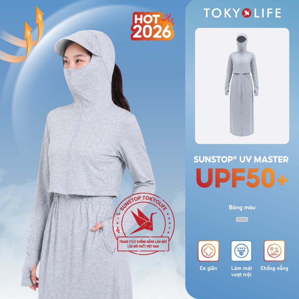 [NEW 2026] Áo khoác chống nắng NỮ SunStop Master chống tia UV dáng dài thoáng mát tối ưu TOKYOLIFE 40005960