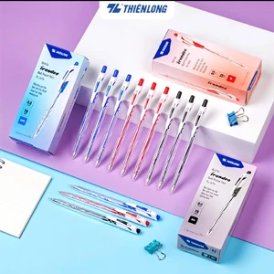 Combo 10/20 Bút bi thiên long Pro 027 TL-105 - 3 màu mực, thân bút pastel thời trang, phù hợp cho học sinh, sinh viên