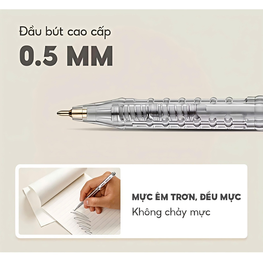 Combo 10/20 Bút bi thiên long Pro 027 TL-105 - 3 màu mực, thân bút pastel thời trang, phù hợp cho học sinh, sinh viên