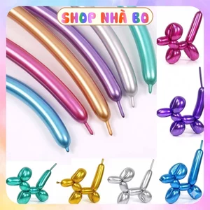 Đũa Dài Chrome Siêu Nhũ Nhà Bo Trang Trí Sinh Nhật, Bóng Giun Tạo Hình Con Vật, Bông Hoa