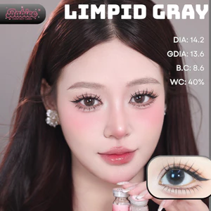 Lens mắt Limpid Gray màu xám viền nhám tự nhiên - size vừa, thương hiệu Babiee Hàn Quốc
