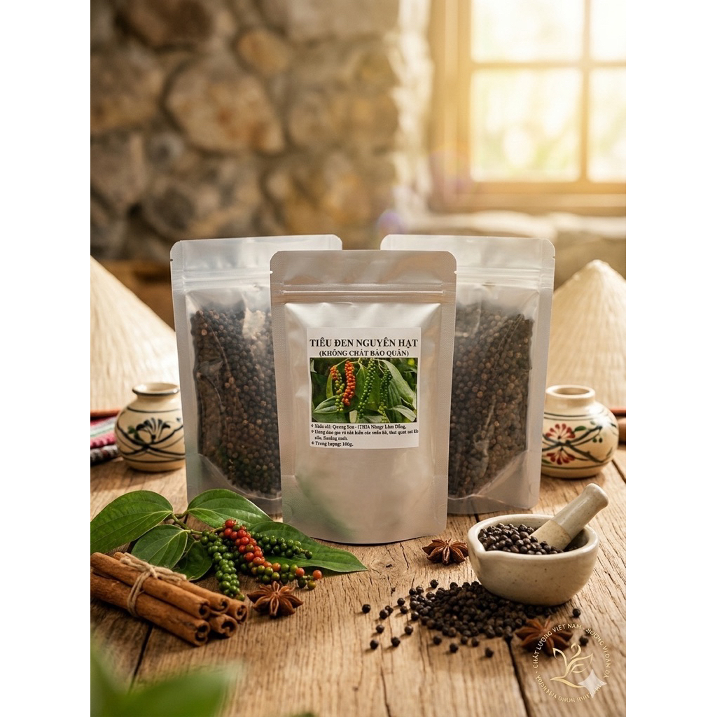 Tiêu đen nguyên hạt (loại 1) 100g, 250g, 500g